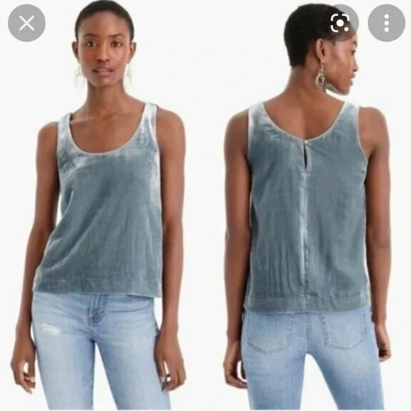 NWT J.Crew Velvet Tank Top in Blue, Size 6 - Picture 9 of 10